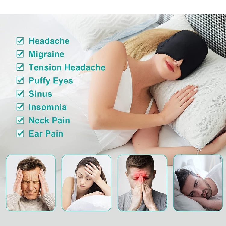 Gel Ice Hood Cooling Eye Mask Hot and Cold Compress Headband for Headache, Single-layer (Black), Single-layer (Pink), Single-layer (Blue), Single-layer (Purple), Single-layer (Gray), Double-layer (Black), Double-layer (Pink), Double-layer (Blue)�������...
