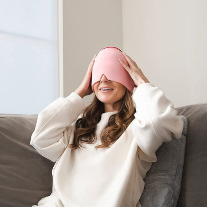 Gel Ice Hood Cooling Eye Mask Hot and Cold Compress Headband for Headache, Single-layer (Black), Single-layer (Pink), Single-layer (Blue), Single-layer (Purple), Single-layer (Gray), Double-layer (Black), Double-layer (Pink), Double-layer (Blue)�������...