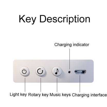 Rotatable Cartoon Atmosphere Projection Lamp Music Night Light, Plug-in Model, Music Box Remote Model, Bluetooth Remote Model