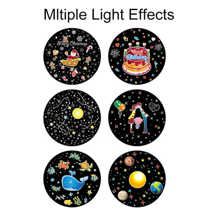 Rotatable Cartoon Atmosphere Projection Lamp Music Night Light, Plug-in Model, Music Box Remote Model, Bluetooth Remote Model
