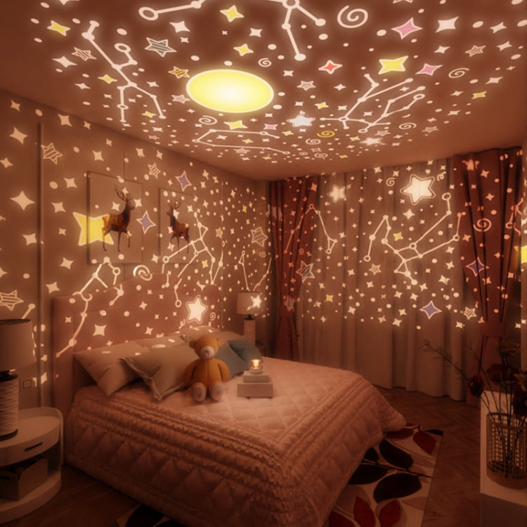 Rotatable Cartoon Atmosphere Projection Lamp Music Night Light, Plug-in Model, Music Box Remote Model, Bluetooth Remote Model