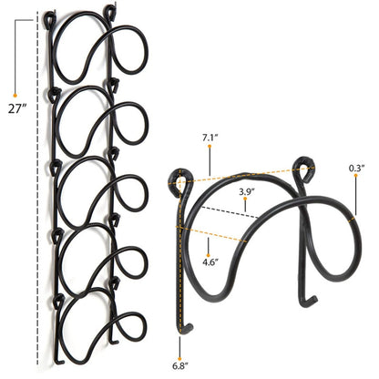 Bathroom Wall Mounted Towel Rack Multifunctional Iron Wall Mounted Wine Stand Storage Shelf