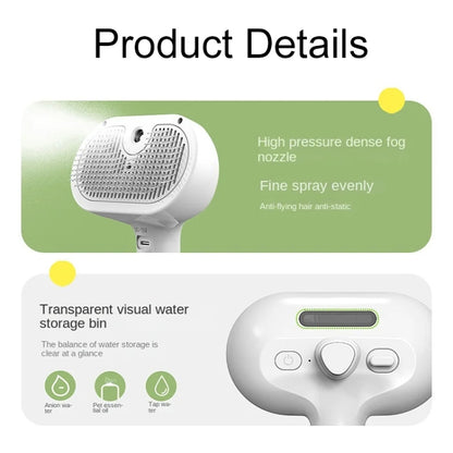 RK56 USB Charging Spray Pet Grooming Comb Cat and Dog Hair Removal Tool Pet Products, White, Pink, Green
