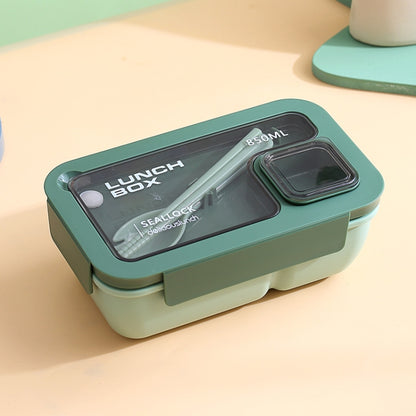 Rectangle Microwaveable Lunch Box Hermetic Bento Box with Spoon Chopsticks