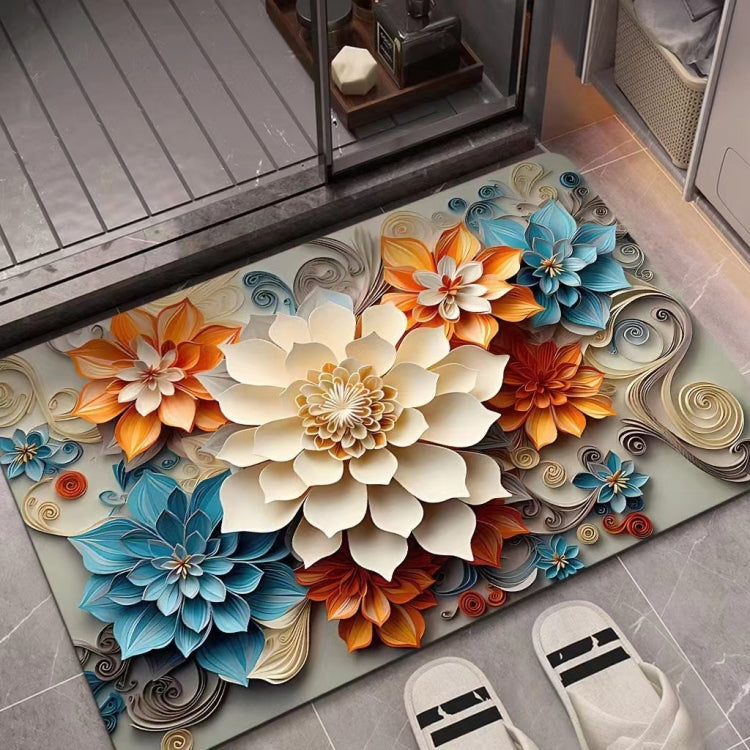 3D Oil Painting Diatom Mud Absorbent Floor Mat Non-slip Carpet, 40 x 60cm, 50 x 80cm