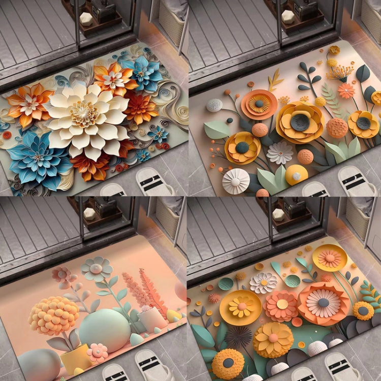 3D Oil Painting Diatom Mud Absorbent Floor Mat Non-slip Carpet, 40 x 60cm, 50 x 80cm