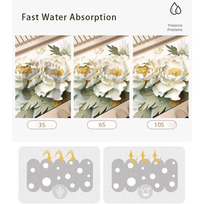 3D Oil Painting Diatom Mud Absorbent Floor Mat Non-slip Carpet, 40 x 60cm, 50 x 80cm
