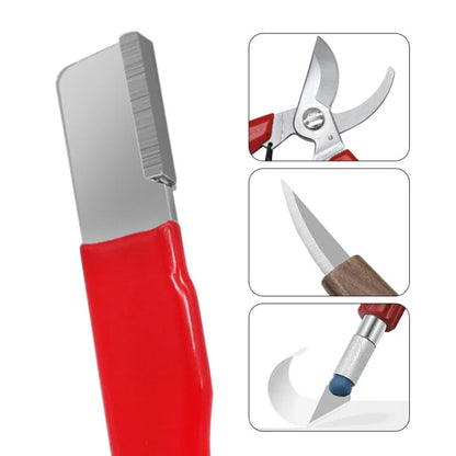 Outdoor Portable Garden Scissors Sharpener Knife Scissors Dual Purpose Sharpening Stone