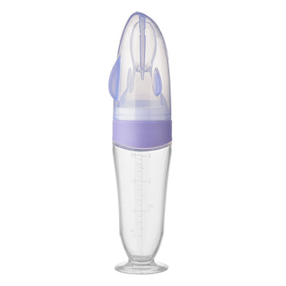Baby Silicone Bottle Squeezeable Feeding Spoon Childrens Supplementary Bottle Feeder
