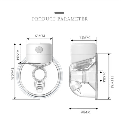 S12 LCD Screen Smart Large Capacity Portable Wearable Silent Electric Breast Pump, S12 White, S12 Bilateral
