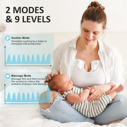 S12 LCD Screen Smart Large Capacity Portable Wearable Silent Electric Breast Pump, S12 White, S12 Bilateral