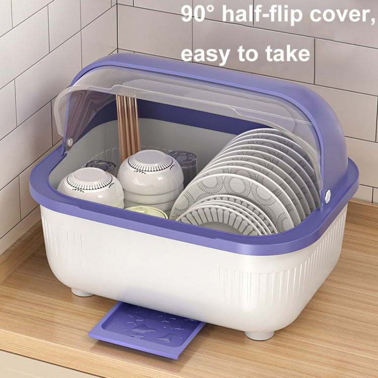 Household Dustproof Kitchen Tableware Storage Box Tableware Drain Rack