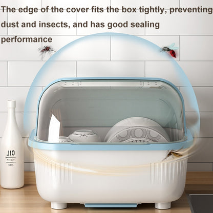Household Dustproof Kitchen Tableware Storage Box Tableware Drain Rack