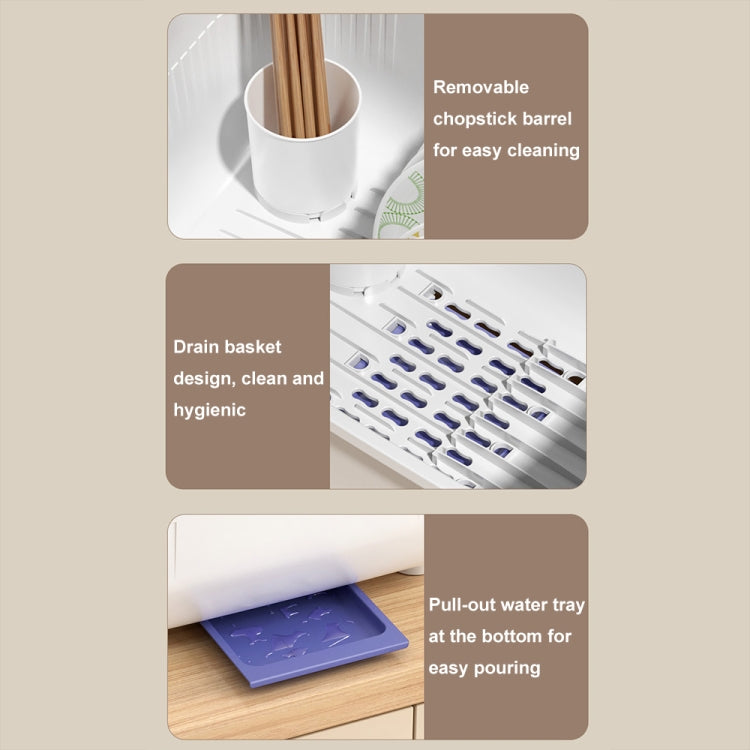 Household Dustproof Kitchen Tableware Storage Box Tableware Drain Rack