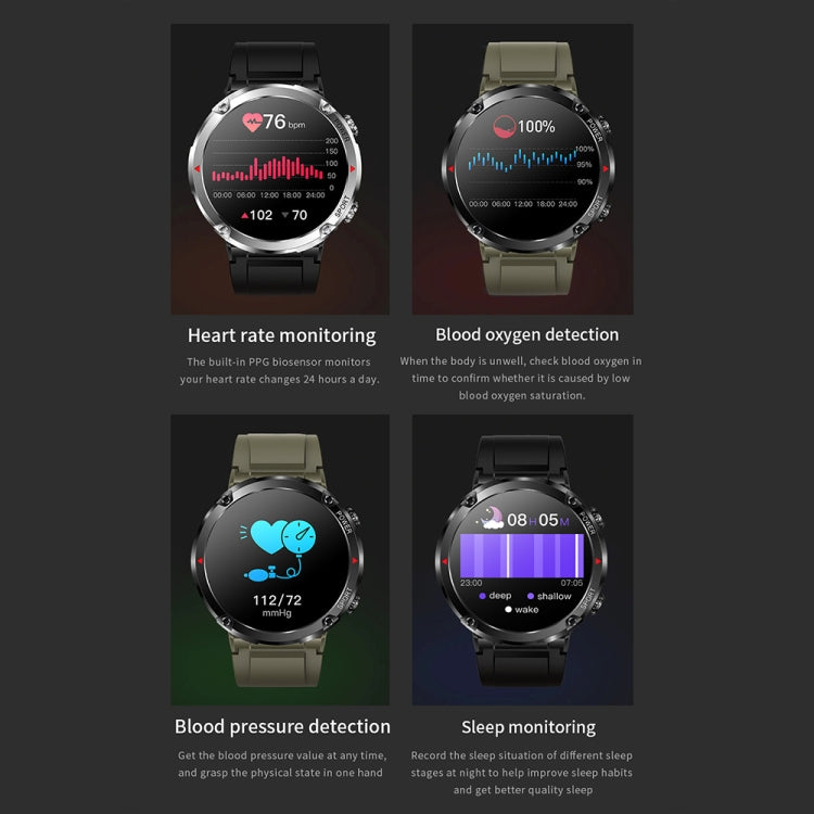 T30 1.6-inch Outdoor Sports Waterproof Smart Music Bluetooth Call Watch