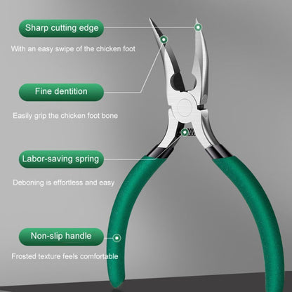 Chicken Claw Boning Tool Boning Knife Chicken Feet Bone Removal Pliers, Blue, Yellow, Green