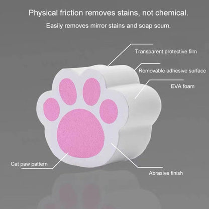 Bathroom Glass Mirror Stain Removal Watermark Sponge Rub Faucet Descaling Cleaning Tool, Pink