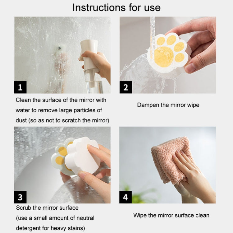 Bathroom Glass Mirror Stain Removal Watermark Sponge Rub Faucet Descaling Cleaning Tool, Pink