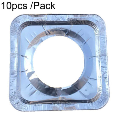 10pcs /Pack Gas Stove Oil-Proof Pad Cooktop Tinfoil Circle Kitchen Aluminum Foil Cleaning Mat