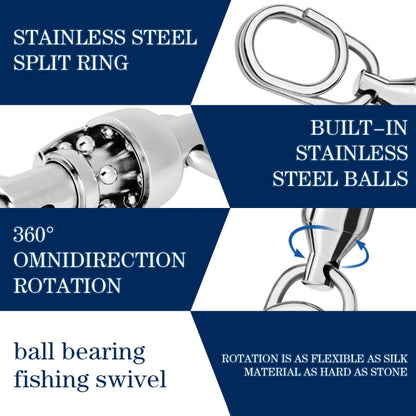 5pcs /Pack PROBEROS DAC006 Lure Baits 8-Type Rings Connector High-Speed Bearing Swivel Oval Pin Fishing Gear Accessories