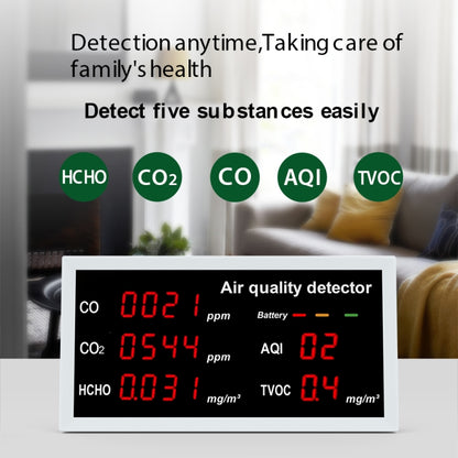 5-in-1 Indoor Home Portable Air Monitor TVOC Formaldehyde Detector