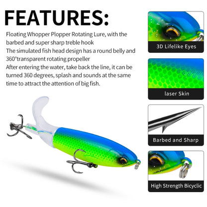 PROBEROS DW601 360 Degree Rotating Propeller Lures Topwater Tethered Tractor Floating Fake Fish Bait