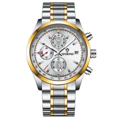 BINBOND B6022 30m Waterproof Luminous Multifunctional Quartz Watch