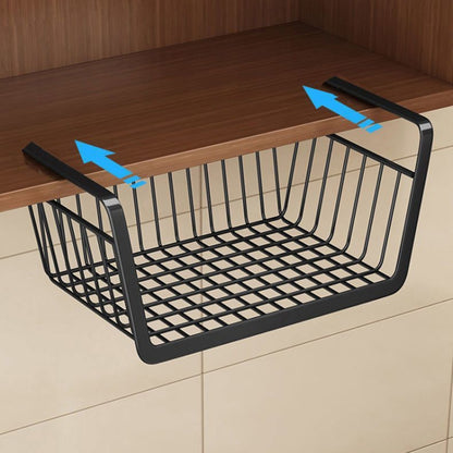 Closet Organizer Metal Shelf Kitchen Cabinet Under Hanging Shelf, 40x25x14cm