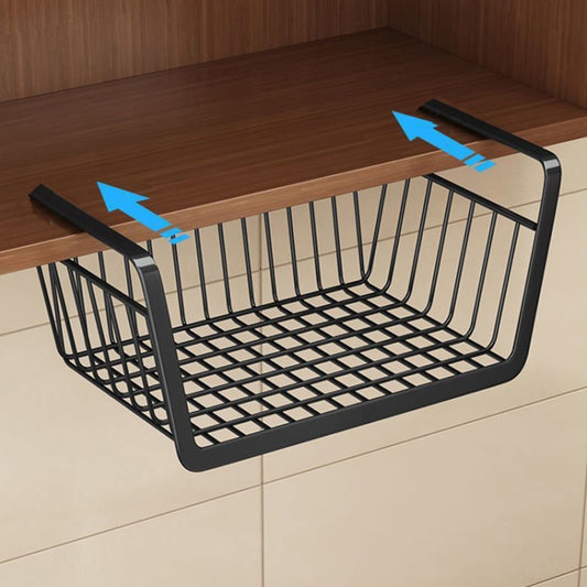 Closet Organizer Metal Shelf Kitchen Cabinet Under Hanging Shelf, 40x25x14cm