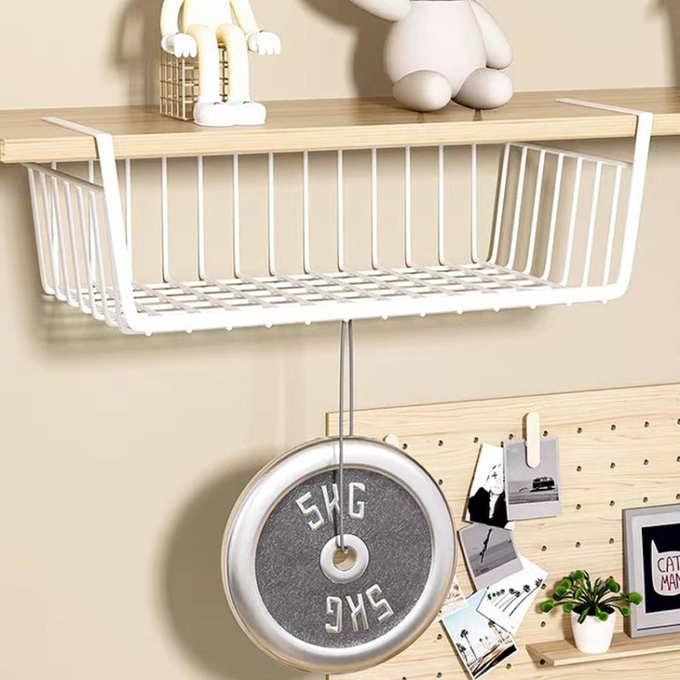 Closet Organizer Metal Shelf Kitchen Cabinet Under Hanging Shelf, 40x25x14cm