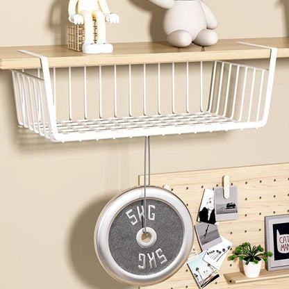 Closet Organizer Metal Shelf Kitchen Cabinet Under Hanging Shelf, 40x25x14cm