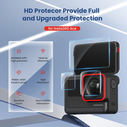 For Insta360 ACE aMagisn Tempered Film Protective Stickers Sports Camera Accessories, 6 In 1