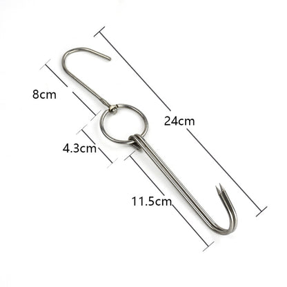 Stainless Steel Double Ring Duck Cooker Hanger Outdoor Barbecue Hanging Hook Stand, 3 Centi Small Ring 23cm, 3 Centi Small Wax Ring 24.5cm, 3 Centi Large Wax Ring 33cm, 3 Centi Medium Wax Ring 29cm, 4 Centi  Steel Thick Short 24cm����������������������...
