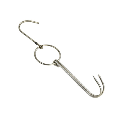 Stainless Steel Double Ring Duck Cooker Hanger Outdoor Barbecue Hanging Hook Stand, 3 Centi Small Ring 23cm, 3 Centi Small Wax Ring 24.5cm, 3 Centi Large Wax Ring 33cm, 3 Centi Medium Wax Ring 29cm, 4 Centi  Steel Thick Short 24cm����������������������...