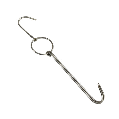 Stainless Steel Double Ring Duck Cooker Hanger Outdoor Barbecue Hanging Hook Stand, 3 Centi Small Ring 23cm, 3 Centi Small Wax Ring 24.5cm, 3 Centi Large Wax Ring 33cm, 3 Centi Medium Wax Ring 29cm, 4 Centi  Steel Thick Short 24cm����������������������...