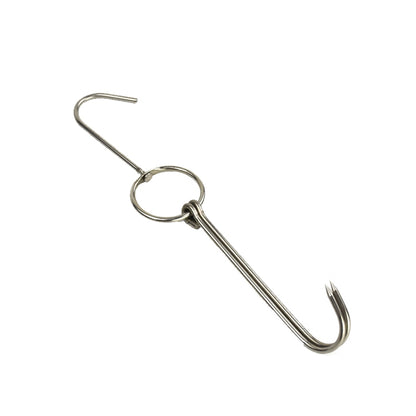 Stainless Steel Double Ring Duck Cooker Hanger Outdoor Barbecue Hanging Hook Stand, 3 Centi Small Ring 23cm, 3 Centi Small Wax Ring 24.5cm, 3 Centi Large Wax Ring 33cm, 3 Centi Medium Wax Ring 29cm, 4 Centi  Steel Thick Short 24cm����������������������...