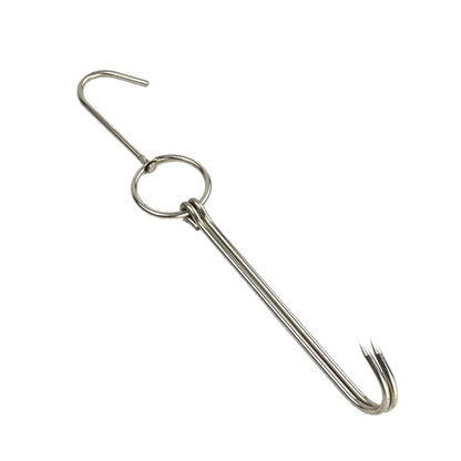 Stainless Steel Double Ring Duck Cooker Hanger Outdoor Barbecue Hanging Hook Stand, 3 Centi Small Ring 23cm, 3 Centi Small Wax Ring 24.5cm, 3 Centi Large Wax Ring 33cm, 3 Centi Medium Wax Ring 29cm, 4 Centi  Steel Thick Short 24cm����������������������...