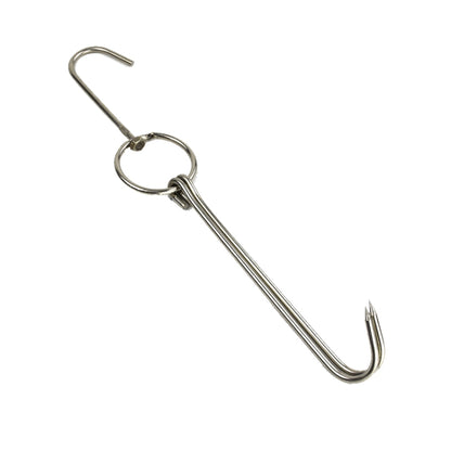Stainless Steel Double Ring Duck Cooker Hanger Outdoor Barbecue Hanging Hook Stand, 3 Centi Small Ring 23cm, 3 Centi Small Wax Ring 24.5cm, 3 Centi Large Wax Ring 33cm, 3 Centi Medium Wax Ring 29cm, 4 Centi  Steel Thick Short 24cm����������������������...