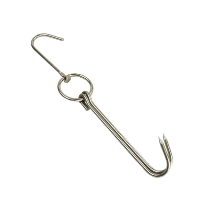 Stainless Steel Double Ring Duck Cooker Hanger Outdoor Barbecue Hanging Hook Stand, 3 Centi Small Ring 23cm, 3 Centi Small Wax Ring 24.5cm, 3 Centi Large Wax Ring 33cm, 3 Centi Medium Wax Ring 29cm, 4 Centi  Steel Thick Short 24cm����������������������...