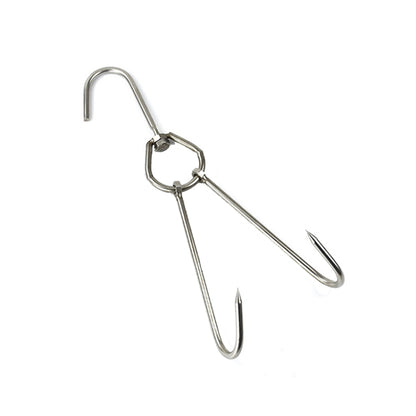 Stainless Steel Double Ring Duck Cooker Hanger Outdoor Barbecue Hanging Hook Stand, 3 Centi Small Ring 23cm, 3 Centi Small Wax Ring 24.5cm, 3 Centi Large Wax Ring 33cm, 3 Centi Medium Wax Ring 29cm, 4 Centi  Steel Thick Short 24cm����������������������...