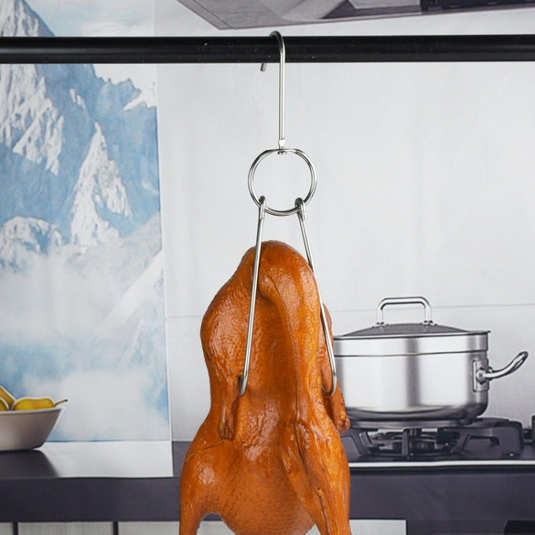 Stainless Steel Double Ring Duck Cooker Hanger Outdoor Barbecue Hanging Hook Stand, 3 Centi Small Ring 23cm, 3 Centi Small Wax Ring 24.5cm, 3 Centi Large Wax Ring 33cm, 3 Centi Medium Wax Ring 29cm, 4 Centi  Steel Thick Short 24cm����������������������...