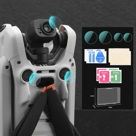 For DJI Mini 4 Pro Sensor / Lens Tempered Film Anti-scratch Protector, 1 Set, 2 Sets