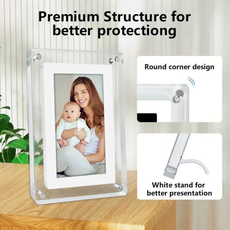 7 Inch Acrylic HD Digital Photo Frame Desktop Smart Motion Video Player Ornament