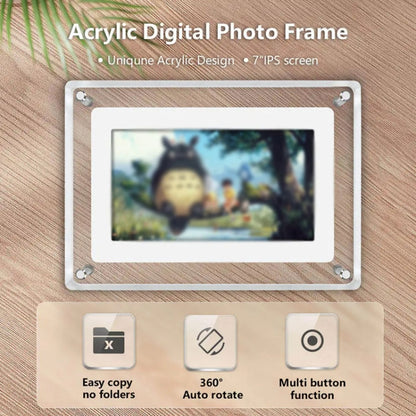7 Inch Acrylic HD Digital Photo Frame Desktop Smart Motion Video Player Ornament