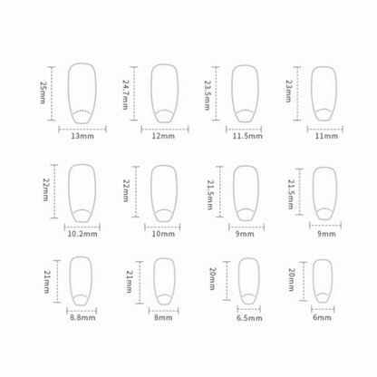 24pcs /Box  Press On Nails Dark Star and Moon Series False Nails Mid-Length Ballet Nails, R722