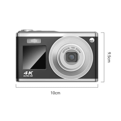 4K HD Optical Zoom Digital Camera 60MP Dual Screen Selfie Camera, No Memory