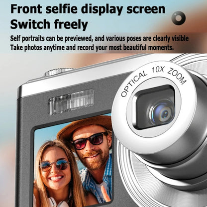 4K HD Optical Zoom Digital Camera 60MP Dual Screen Selfie Camera, No Memory