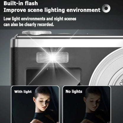 4K HD Optical Zoom Digital Camera 60MP Dual Screen Selfie Camera, No Memory