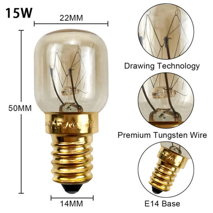E14 Salt Crystal Lamps High Temperature Resistant Oven Light Bulb, 15W Brass Lamp Head, 25W Brass Lamp Head, 15W Copper Nickel Plating Lamp Head, 25W Copper Nickel Plating Lamp Head