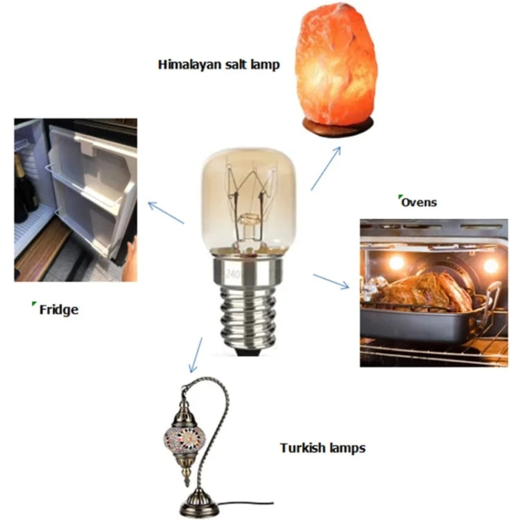 E14 Salt Crystal Lamps High Temperature Resistant Oven Light Bulb, 15W Brass Lamp Head, 25W Brass Lamp Head, 15W Copper Nickel Plating Lamp Head, 25W Copper Nickel Plating Lamp Head
